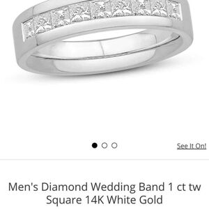 14K White Gold Men's Diamond Band